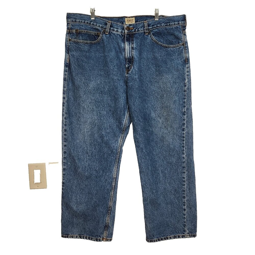 C.E. Schmidt Vintage Workwear Jeans 42 X 30 Blue 100% Cotton Small Stain